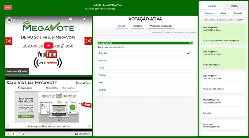 Tela da Interface do MegaVote